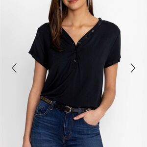 Johnny Was Modal Button Neck Tee XL